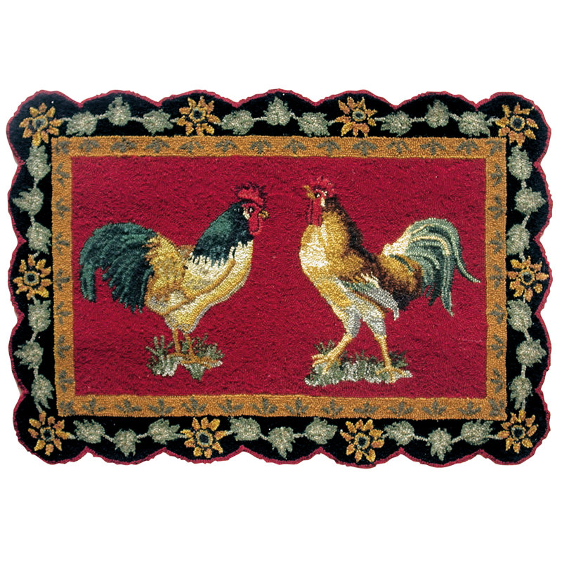 August Grove® Tennie Rooster Wool Red Area Rug & Reviews Wayfair